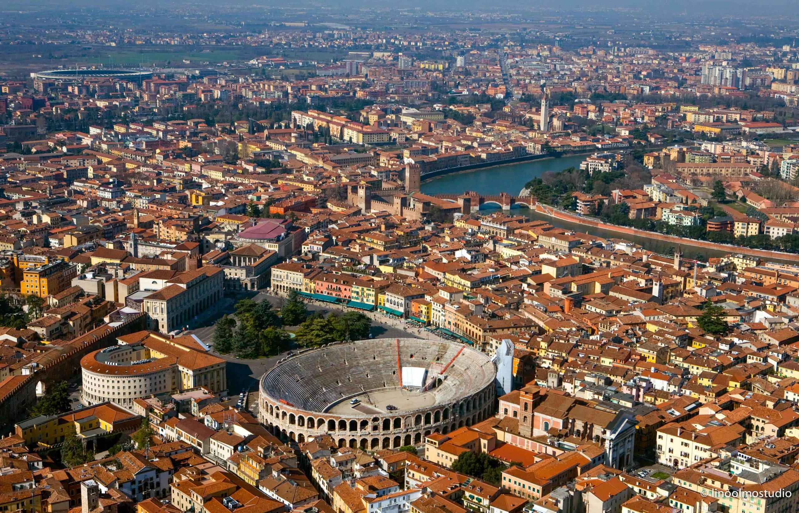 Foto aerea del centro di Verona
